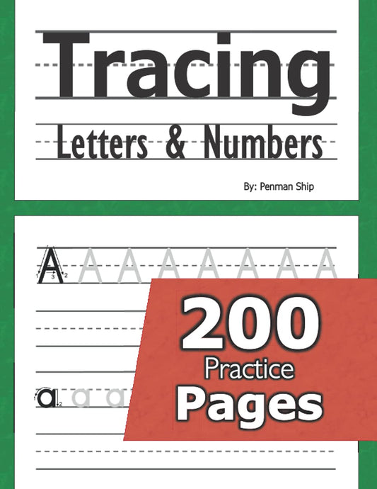 Tracing Letters and Numbers : 200 Practice Pages: Workbook for Preschool, Kindergarten, and Kids Ages 3-5 - 839