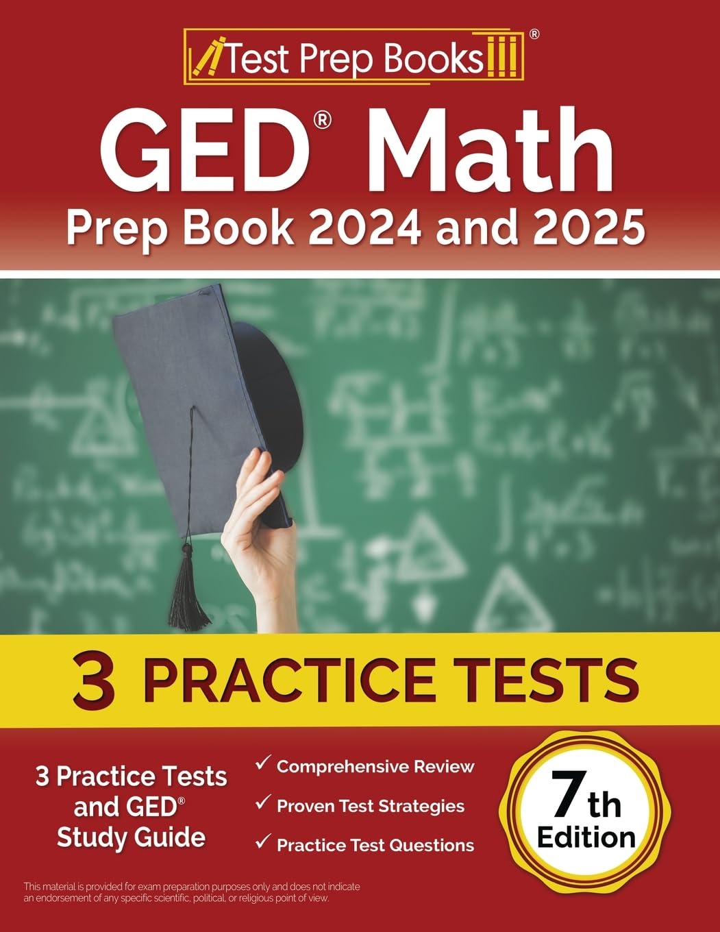 GED Math Prep Book 2024 and 2025: Practice Tests and GED Study Guide: [7th Edition] - 3671