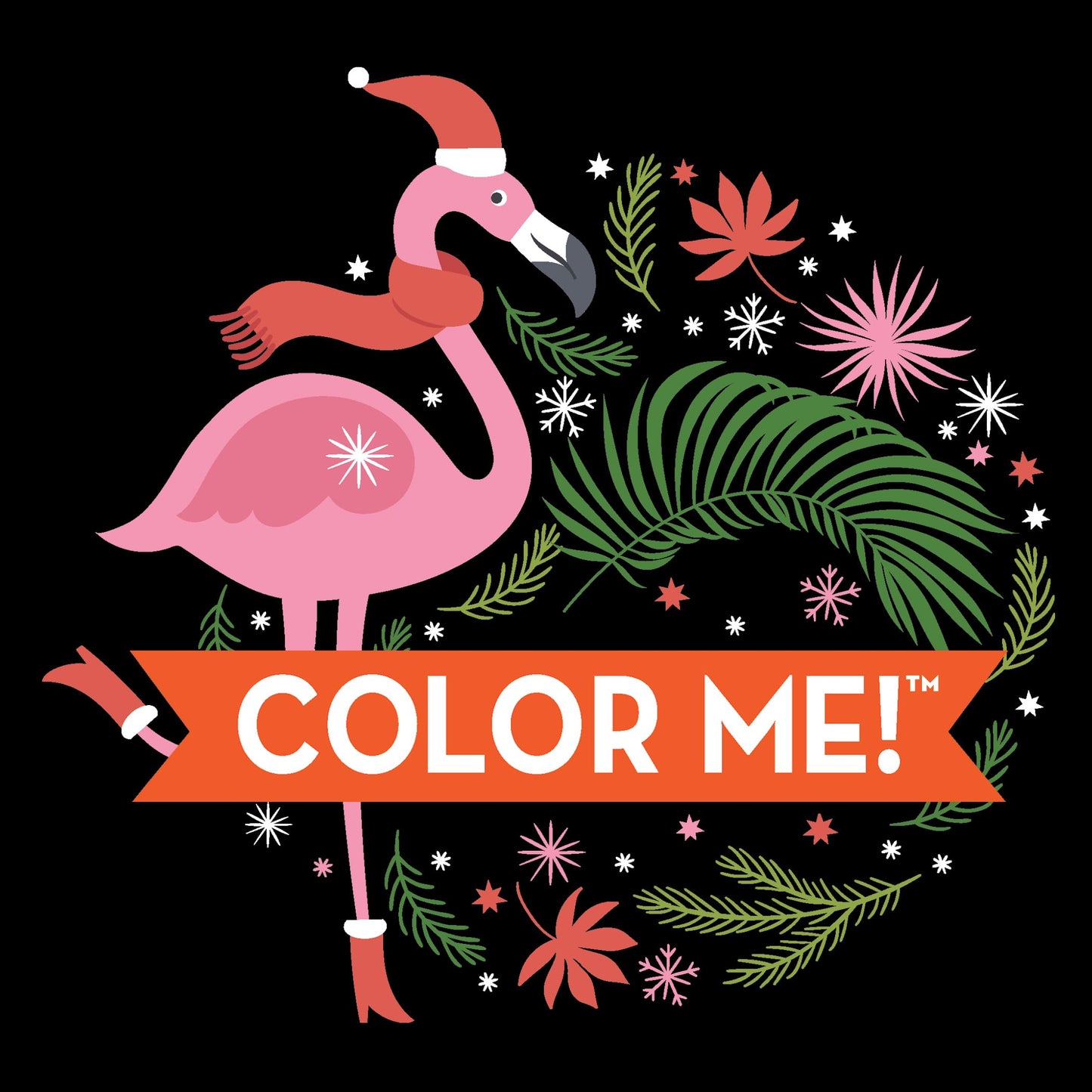 Color Me! Christmas (Flamingo Cover) - Keepsake Coloring Books Compact Edition: Festive Holiday & Winter Designs with Quotes | 7x7 Inches | Stocking Stuffer, Coloring Book for Adults & All Ages