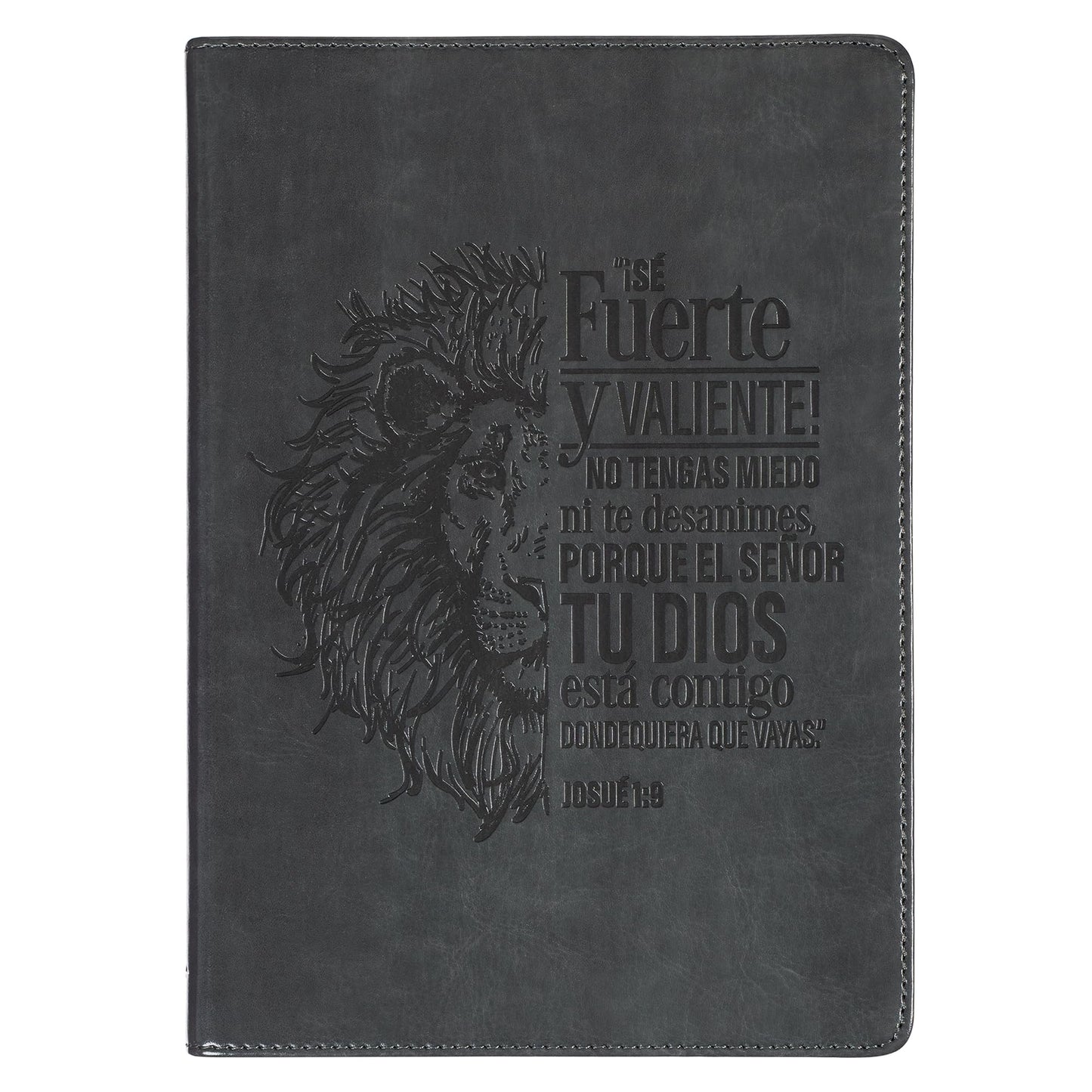 Christian Art Gifts Scripture Journal in Spanish: Diario Clásico Cierre Gris Sé Fuerte Jos. 1:9