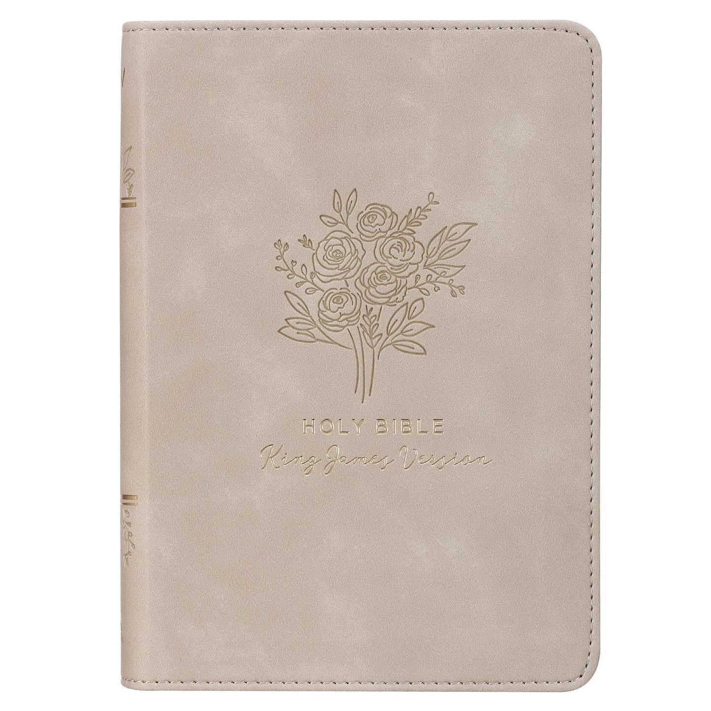KJV Holy Bible, Compact Vegan Leather Red Letter Edition - Ribbon Marker, King James Version, Taupe (KJV Compact Editions)