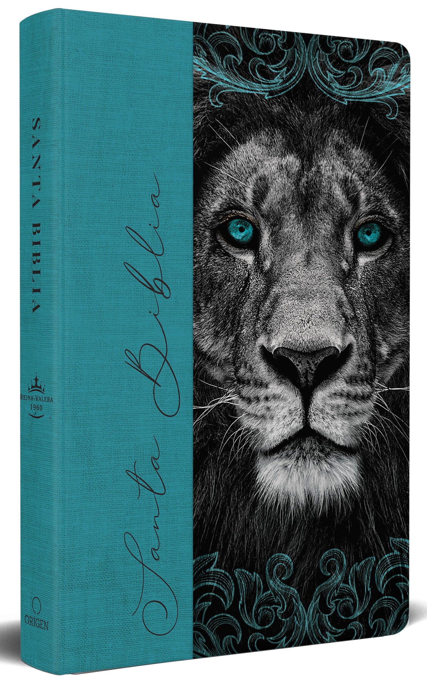 Biblia RVR 1960 letra grande, tamaño manual, tapa dura de tela León aguamarina / Spanish Bible RVR 1960 Handy Size Large Print Hardcover Cloth Lion Aquamarin (Spanish Edition)
