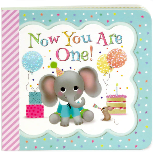Now You Are One: Little Bird Greetings, Greeting Card Board Book with Personalization Flap, 1st Birthday Gifts for One Year Olds - 3403