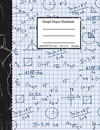 Graph Paper Notebook: Grid Composition Notebook for Math and Science Students, Blank Quad Ruled, 8.5’’ x 11’’, 100 pages - 2250