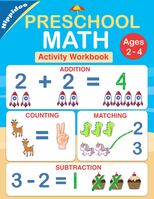 Preschool Math Workbook: Number Tracing, Addition and Subtraction math workbook for toddlers ages 2-4 and pre k - 3725