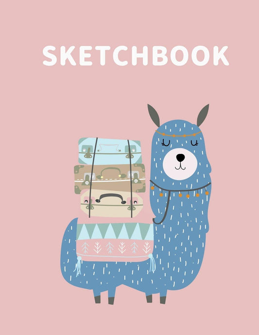 Sketchbook: A Cute llama Kawaii Sketchbook for Kids: 100 Pages of 8.5" x 11" Blank Paper for Drawing, Doodling or Sketching - 8101