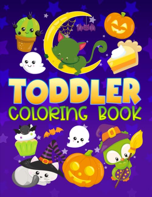 Toddler Coloring Book: 30 Cute Halloween Illustrations to Color for Children Ages 1-3 - 4757