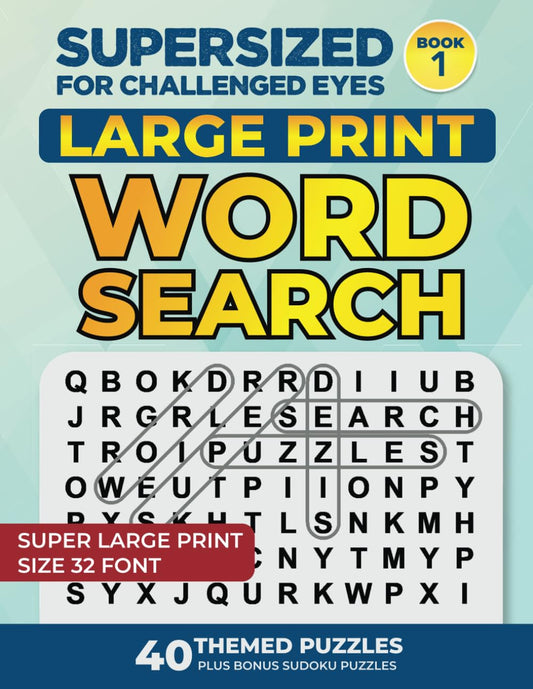 SUPERSIZED FOR CHALLENGED EYES: Large Print Word Search Puzzles for the Visually Impaired (SUPERSIZED FOR CHALLENGED EYES Super Large Print Word Search Puzzles) - 36