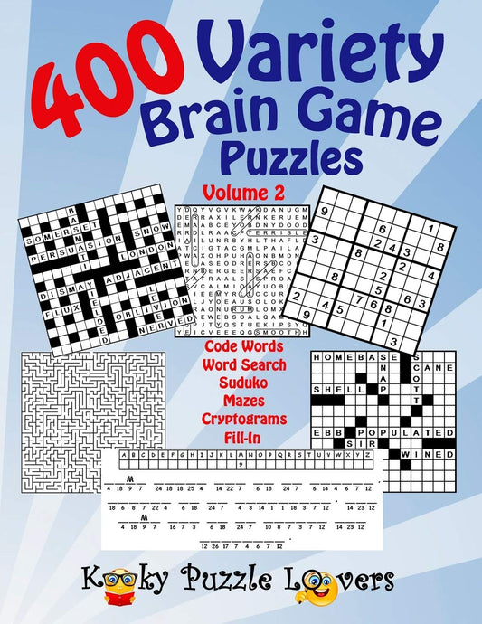 Variety Brain Game Puzzle Book, Volume 2: 400 Puzzles
