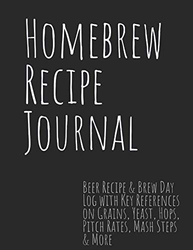 Homebrew Recipe Journal: Beer Recipe & Brew Day Log with Key References on Grains, Yeast, Hops, Pitch Rates, Mash Steps & More