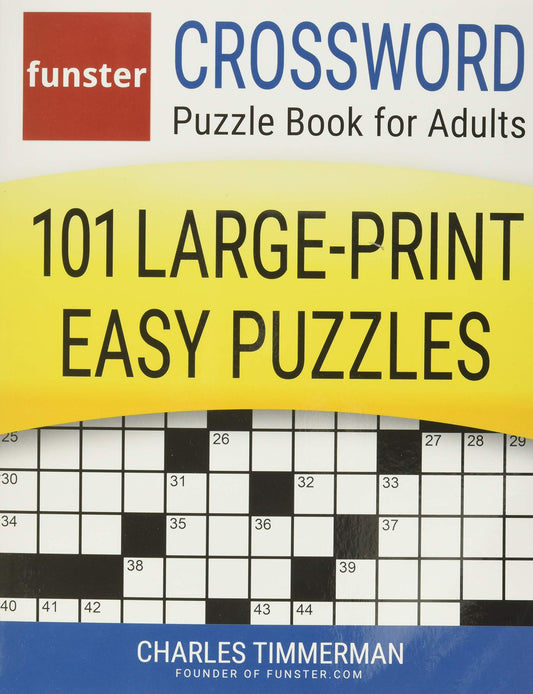 Funster Crossword Puzzle Book for Adults: 101 Large-Print Easy Puzzles - 9636