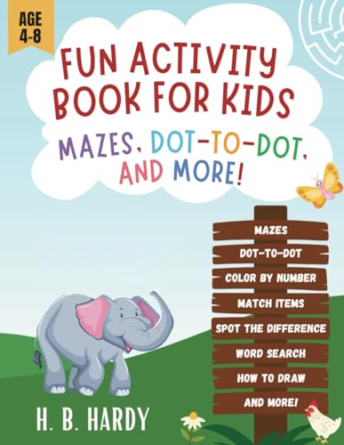 Fun Activity Book For Kids - Mazes, Dot-to-Dot, And More!: Brain Games for Ages 4-8 (Brain Games for Kids) - 5801