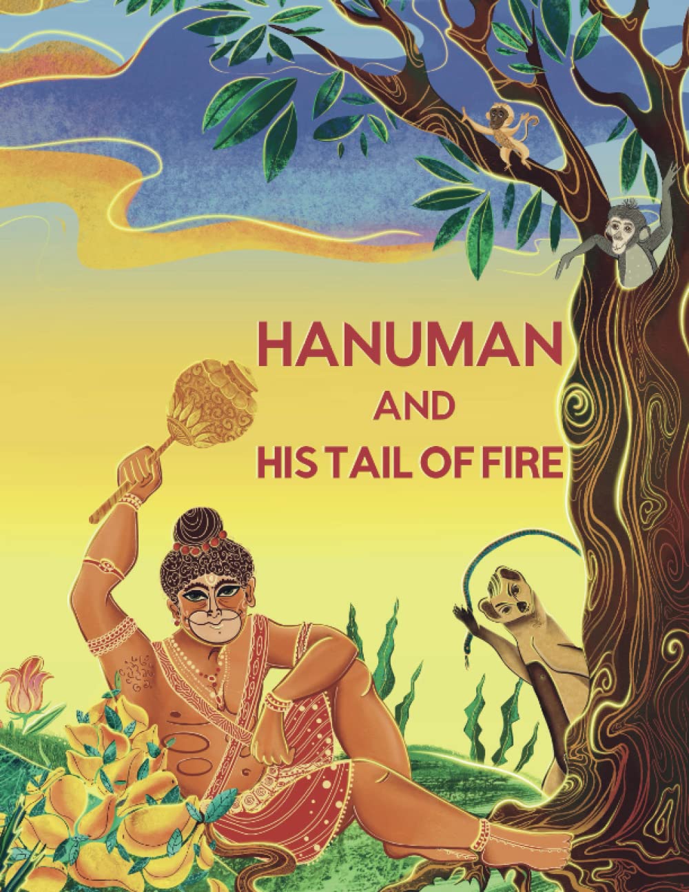 Hanuman and his tail of fire (Granthin Collection)