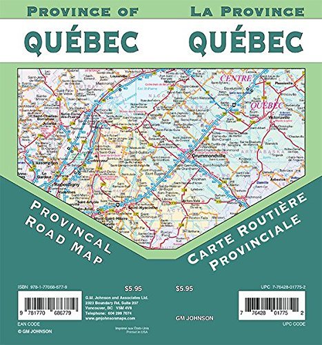 GM Johnson Quebec Provincial Map - Road - Matte Finish - Green - Letter Size
