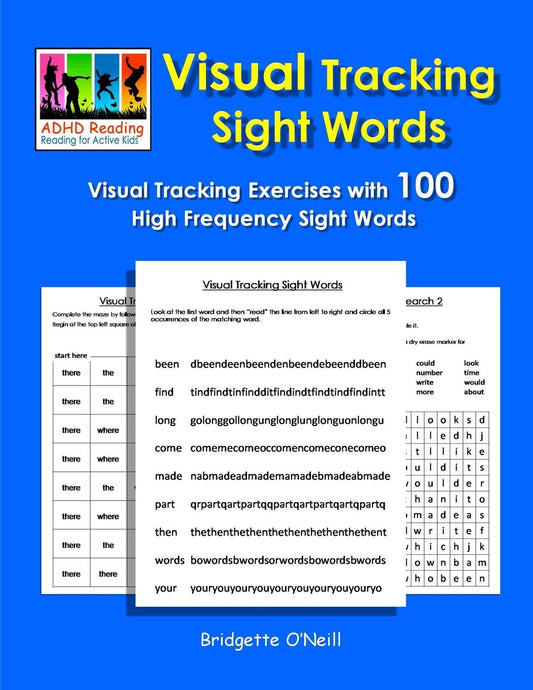 Visual Tracking Sight Words: Visual Tracking Exercises with 100 High Frequency Sight Words - 7070