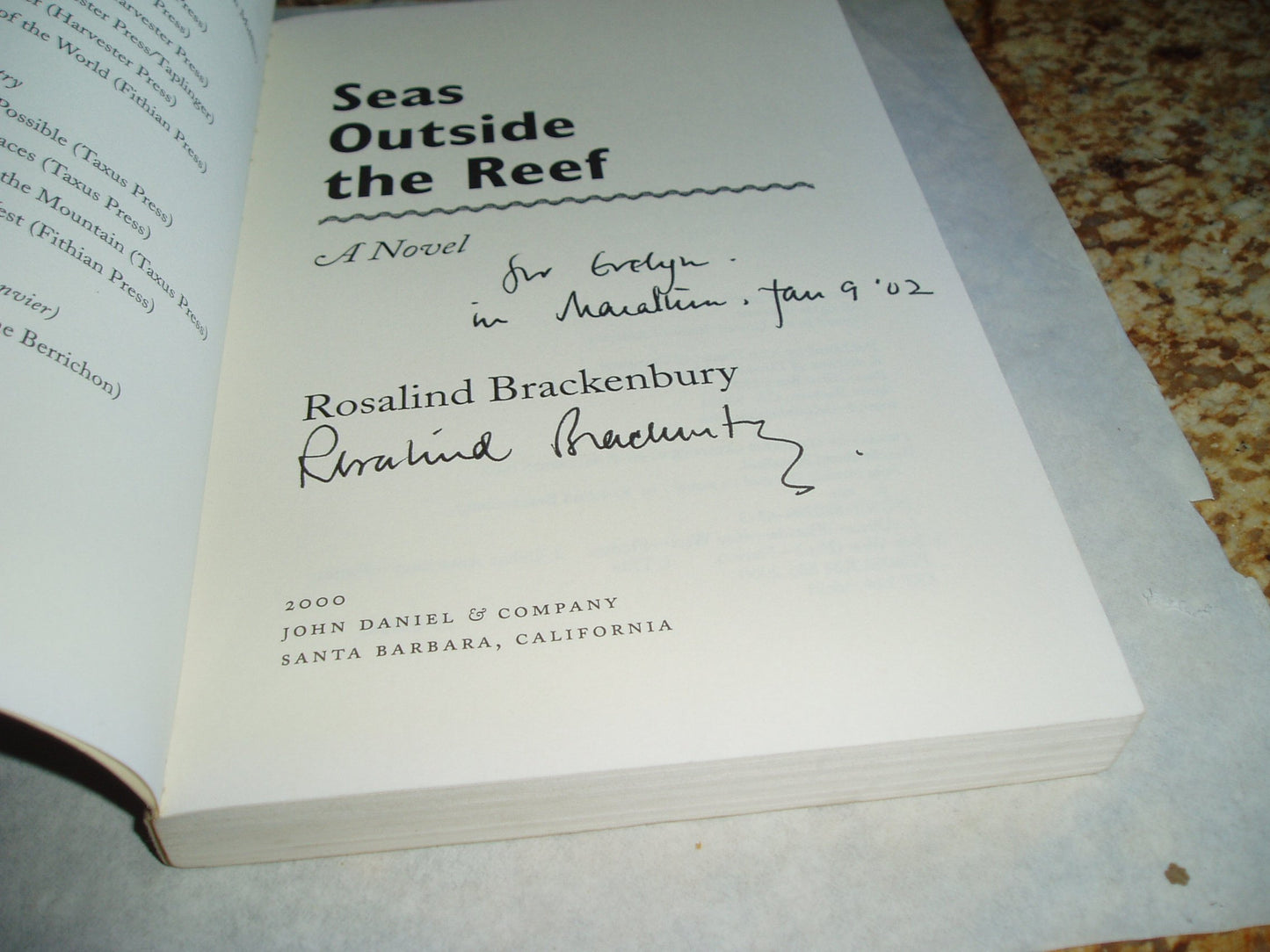 SEAS OUTSIDE THE REEF