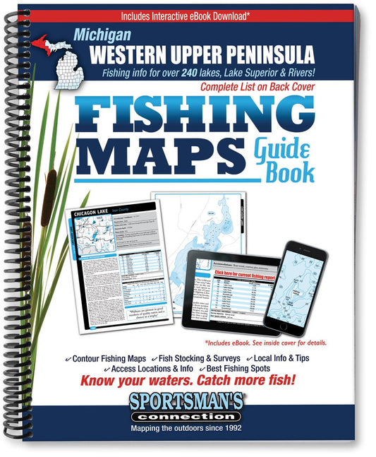Western Upper Peninsula Michigan Fishing Map Guide