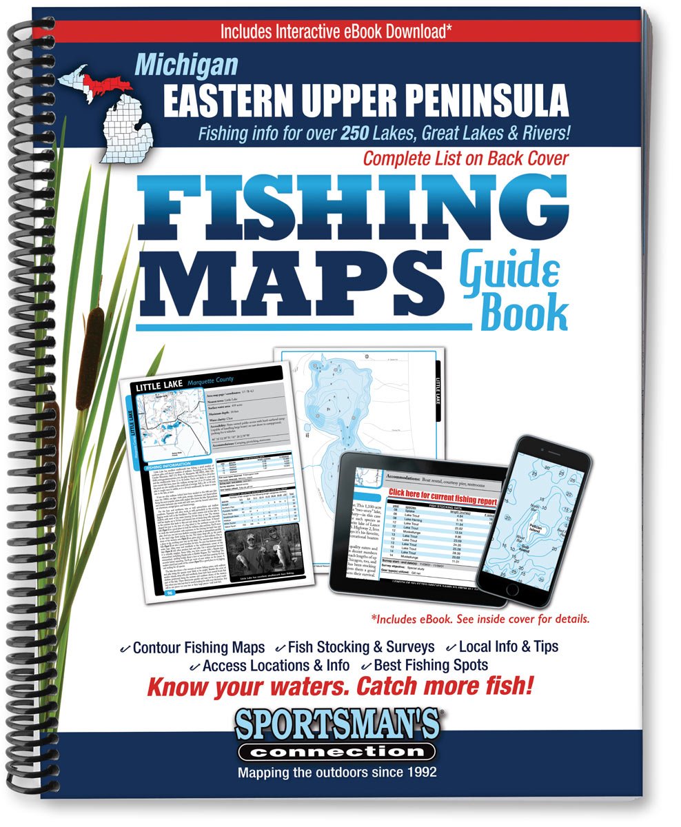Eastern Upper Peninsula Michigan Fishing Map Guide (Sportsman's Connection)