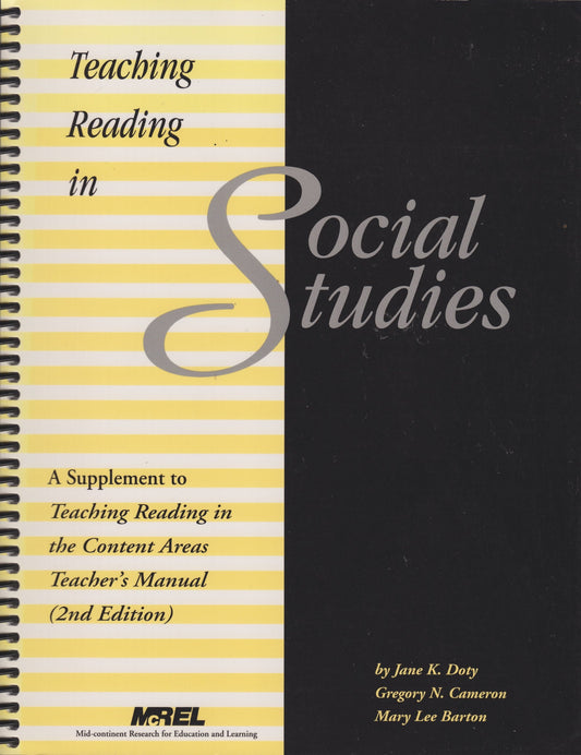 Teaching Reading in Social Studies: A Supplement to Teaching Reading in the Content Areas Teacher's Manual 2nd Edition
