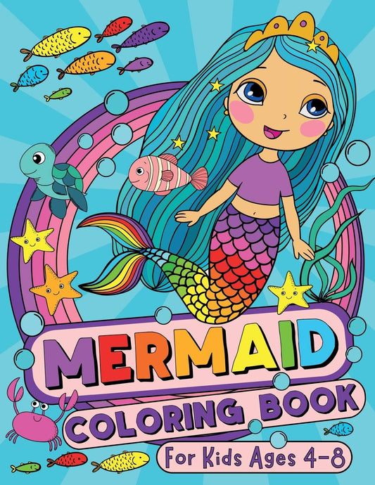 Mermaid Coloring Book: For Kids Ages 4-8 (US Edition) (Silly Bear Coloring Books) - 3619