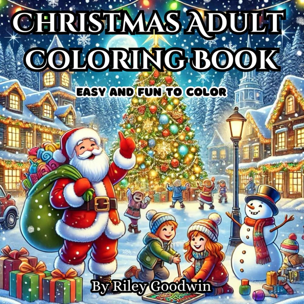Christmas Adult Coloring Book: Easy and Fun To Color - 674
