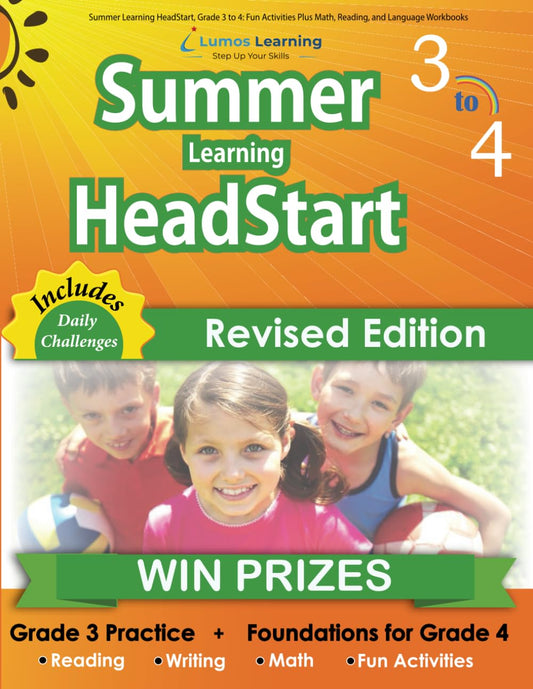 Summer Learning HeadStart, Grade 3 to 4: Fun Activities Plus Math, Reading, and Language Workbooks: Bridge to Success with Common Core Aligned ... (Summer Learning HeadStart by Lumos Learning) - 1068