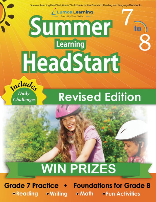 Summer Learning HeadStart, Grade 7 to 8: Fun Activities Plus Math, Reading, and Language Workbooks: Bridge to Success with Common Core Aligned ... (Summer Learning HeadStart by Lumos Learning) - 6316