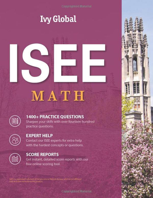 ISEE Math: Upper, Middle and Lower Level (Ivy Global ISEE Prep) - 3066