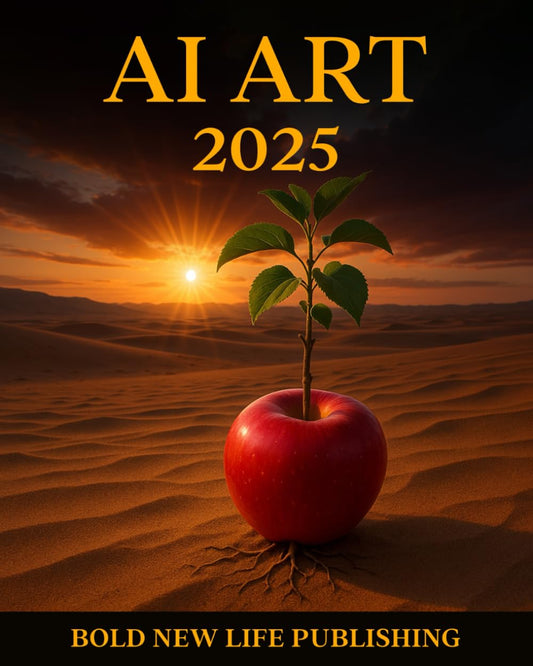 AI Art 2025: Artificial Intelligence Art book of 2025 with over 100 ai generated images using text prompt from real Human intelligence.