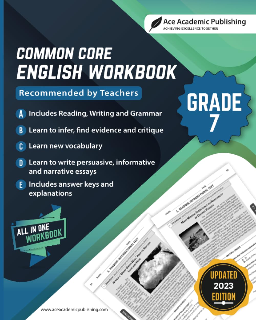 Common Core English Workbook: Grade 7 English - 1721