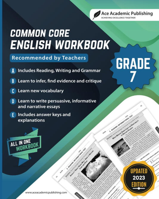 Common Core English Workbook: Grade 7 English - 1721
