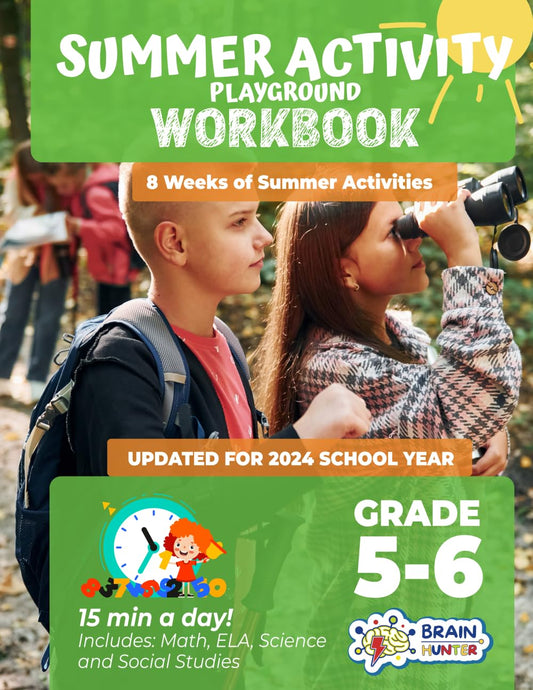 Summer Activity Playground Grade 5-6: 8 Weeks of Summer Activities - Math, ELA, Science, Reading and Social Studies - 6671