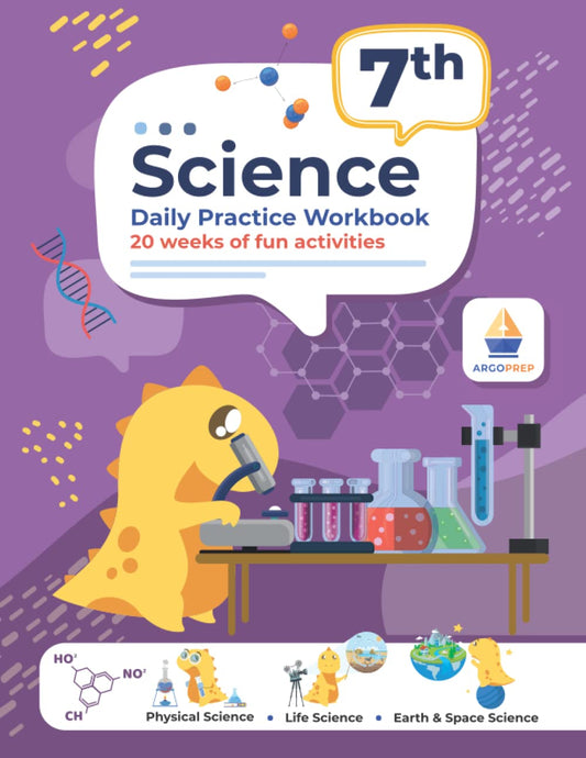 7th Grade Science: Daily Practice Workbook | 20 Weeks of Fun Activities (Physical, Life, Earth and Space Science, Engineering | Video Explanations Included | 200+ Pages Workbook) - 6198