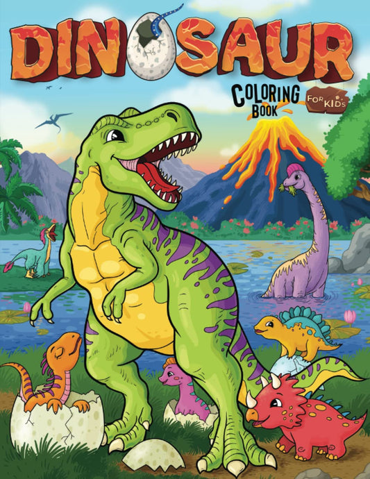 Dinosaur Coloring Book for Kids: Realistic, Fun, Adorable Illustrations for Your Young Dinosaur Enthusiast - Explore Prehistoric Lands within the Dino Family Universe - 8270