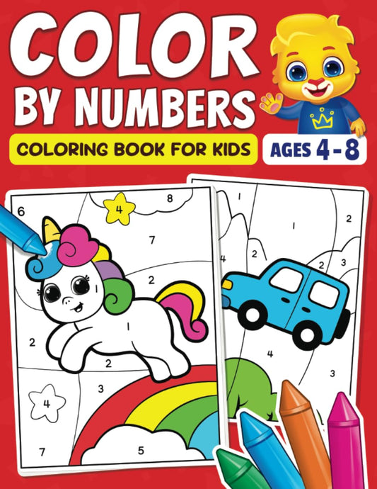Color By Numbers Coloring Book For Kids: Fun Activity Book For Preschool, Kindergarten & 1st Grade Children Ages 4-8 | Cute Pictures Of Animals, Unicorns, Toys, Fun Facts & More - 1430