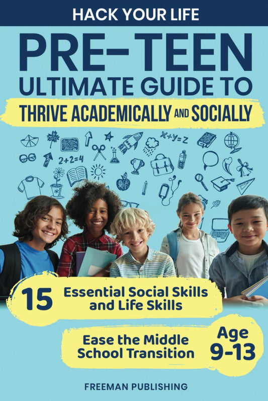 Hack Your Life Pre-Teen Ultimate Guide to Thrive Academically and Socially: 15 Essential Social Skills and Life Skills to Ease the Middle School Transition Age 9-13 - 4833
