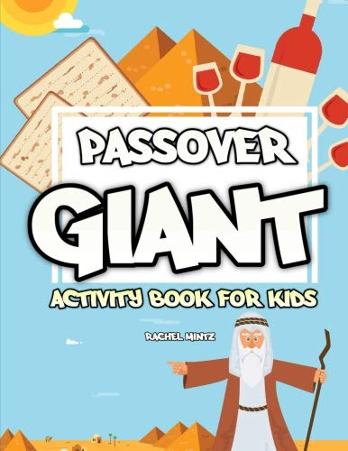 Passover Giant Activity Book for Kids: Puzzles, Crosswords, Word Search, Mazes, Find the Difference, Coloring Pages (For Toddlers too) – Black & White - 3310