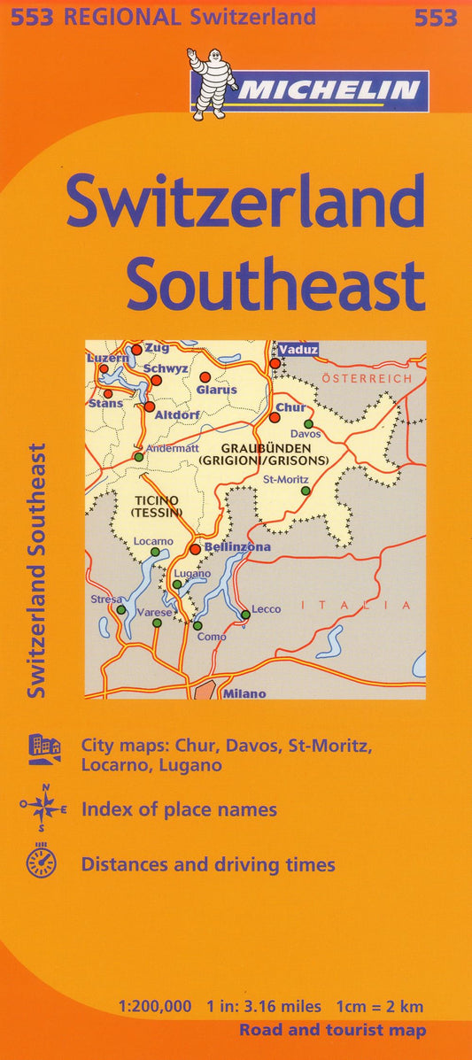 Michelin Switzerland: Southeast Map 553 (Maps/Regional (Michelin)) - 4675