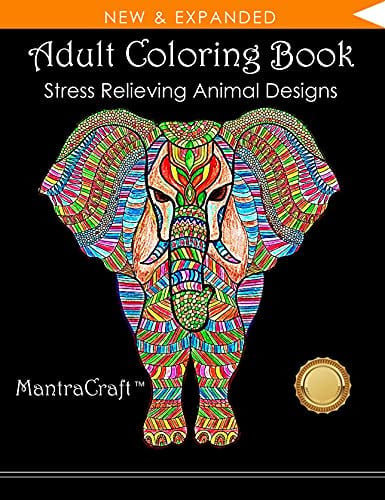 Adult Coloring Book Stress Relieving Animal Designs