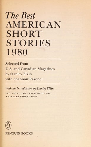 The best American short stories, 1980