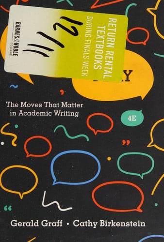 "They say/I say" : the moves that matter in academic writing