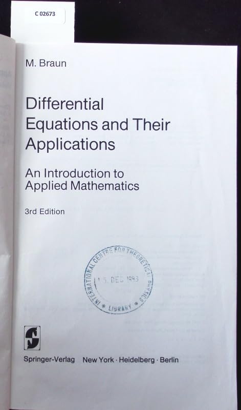 Differential Equations and Their Applications: An Introduction to Applied Mathematics