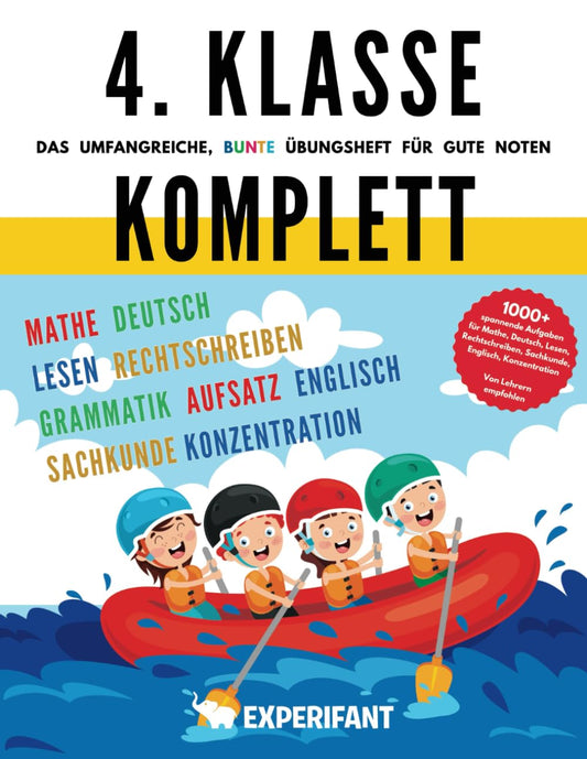 4. Klasse Komplett - Das umfangreiche, bunte Übungsheft für gute Noten: 1000+ spannende Aufgaben für Mathe, Deutsch, Lesen, Rechtschreiben, Sachkunde, ... Übungshefte für gute Noten) (German Edition) - 7802