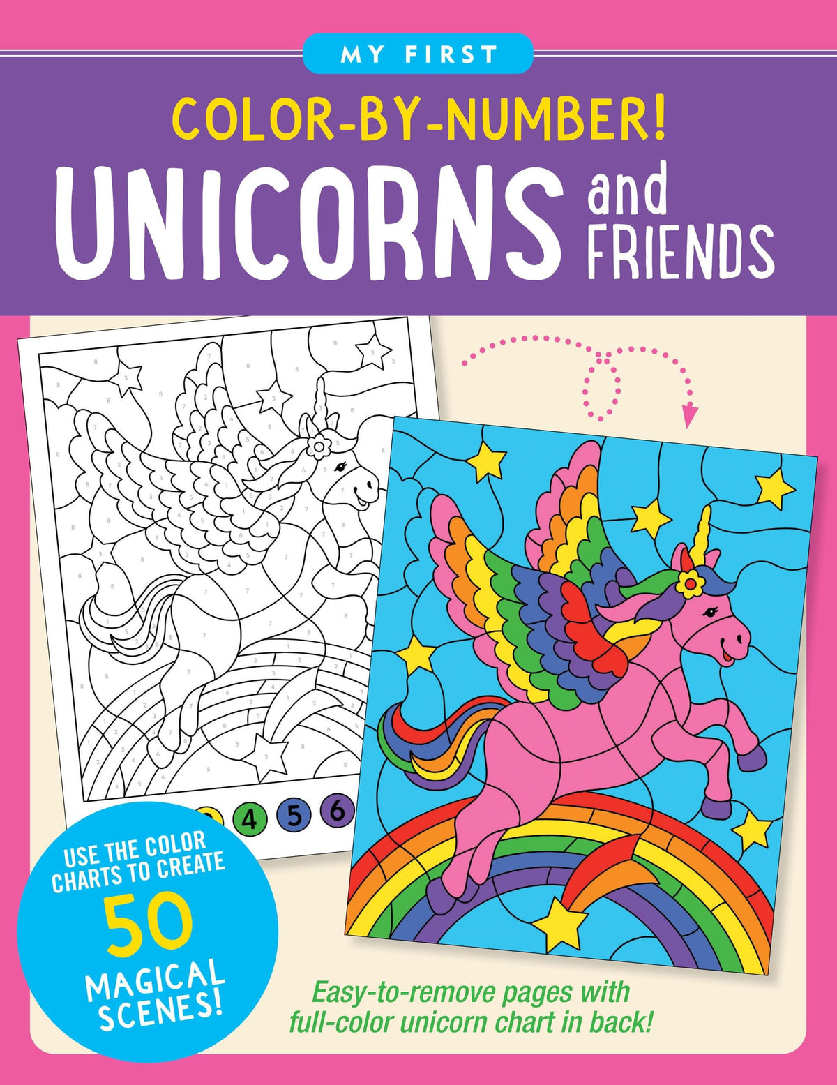 Color-By-Number! Unicorn and Friends (50 Unique, One-Sided Designs)