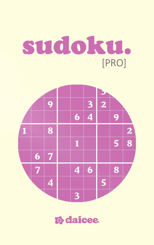 daicee Sudoku Pro | Minimalist Pocket Sized Puzzle Book for Adults | Medium To Hard