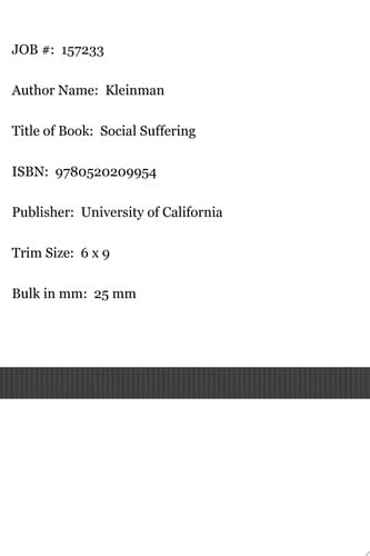 Social suffering