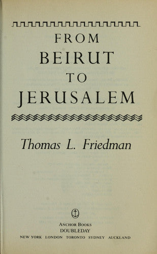 From Beirut to Jerusalem