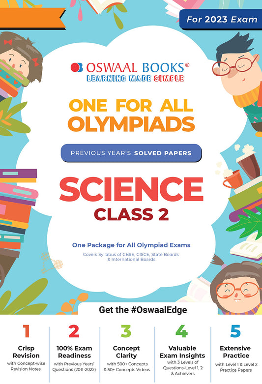 Oswaal One For All Olympiad Previous Years' Solved Papers, Class-2 Science Book (For 2023 Exam)