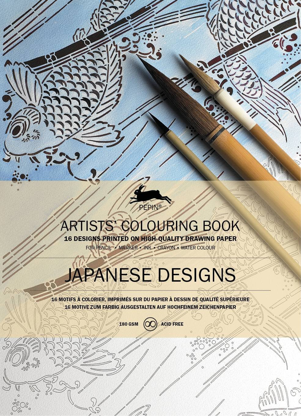 Japanese Designs: Artists' Colouring Book (Multilingual Edition)