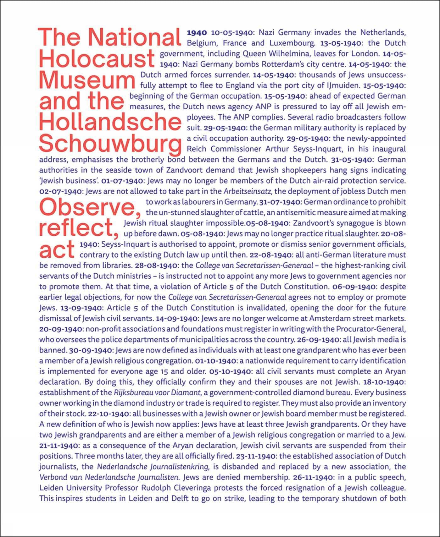 The National Holocaust Museum and the Hollandsche Schouwburg: Observe, reflect, act (Dutch Edition)